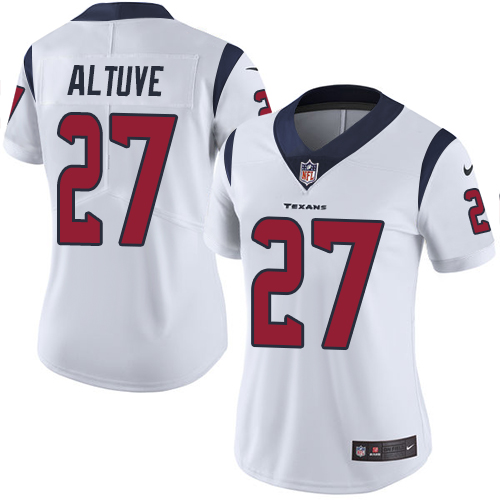 Nike Texans #27 Jose Altuve White Women's Stitched NFL Vapor Untouchable Limited Jersey